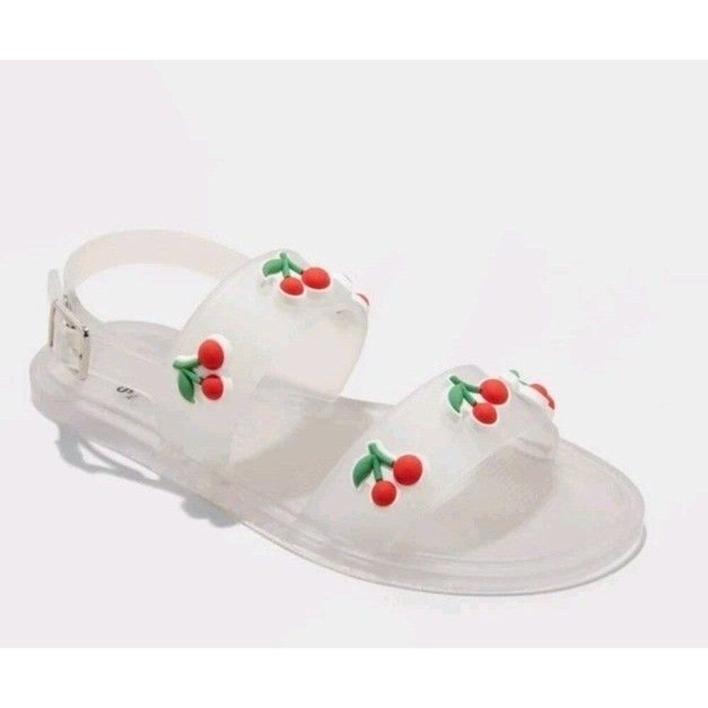 Art Class Girls Saniah Clear Jelly Sandals Cherries Adjustable New